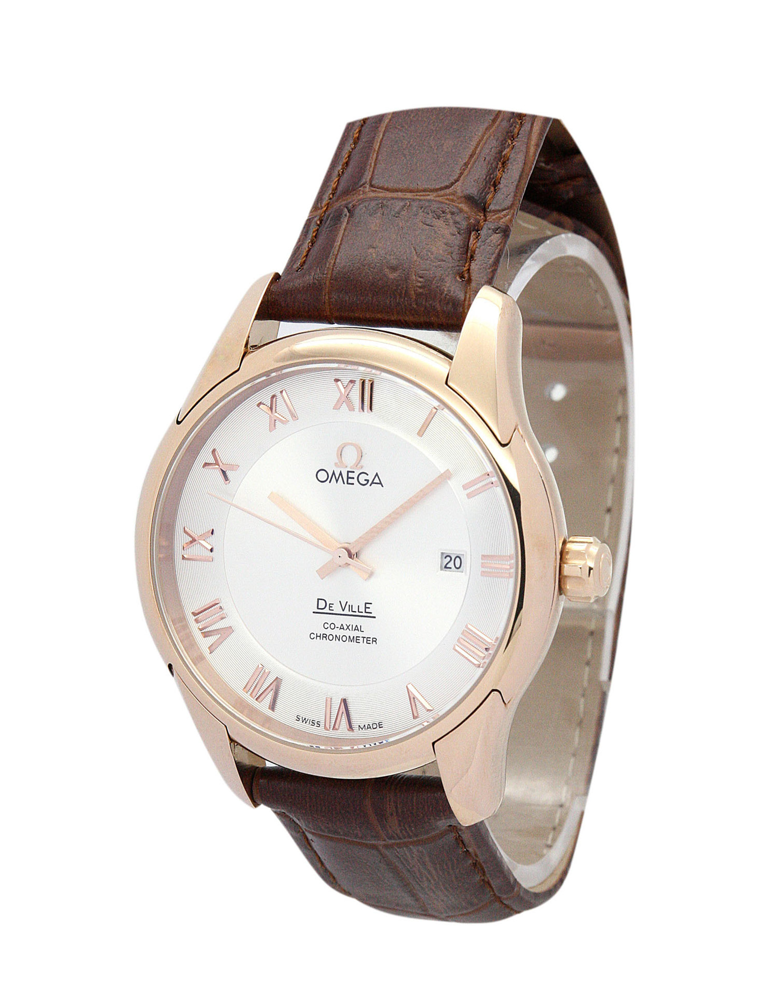 Replica Omega De Ville Hour Vision Yellow Gold Case Roman Markers 41MM