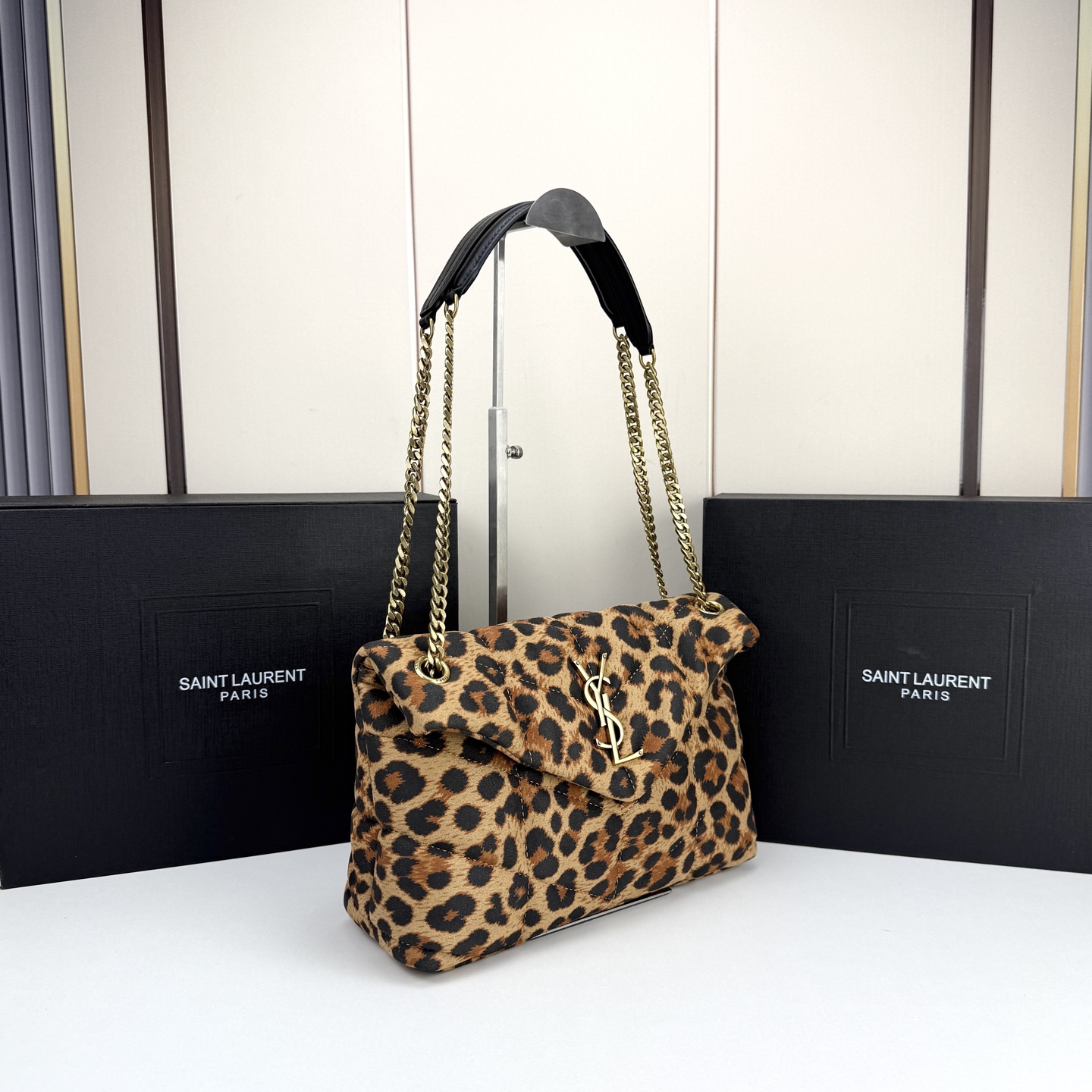YSL Leopard Print Cassandra Chain Bag