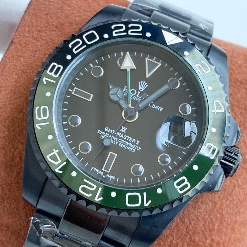 Rolex Watch GMT-MASTER II CUSTOM BLACK CASE GREEN BLACK BEZEL
