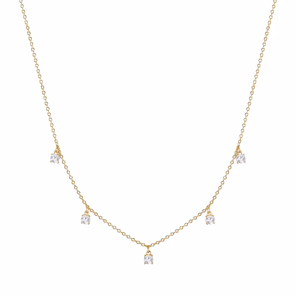 Halskette aus Sterling Silber in gelbgold mit Zirkonia