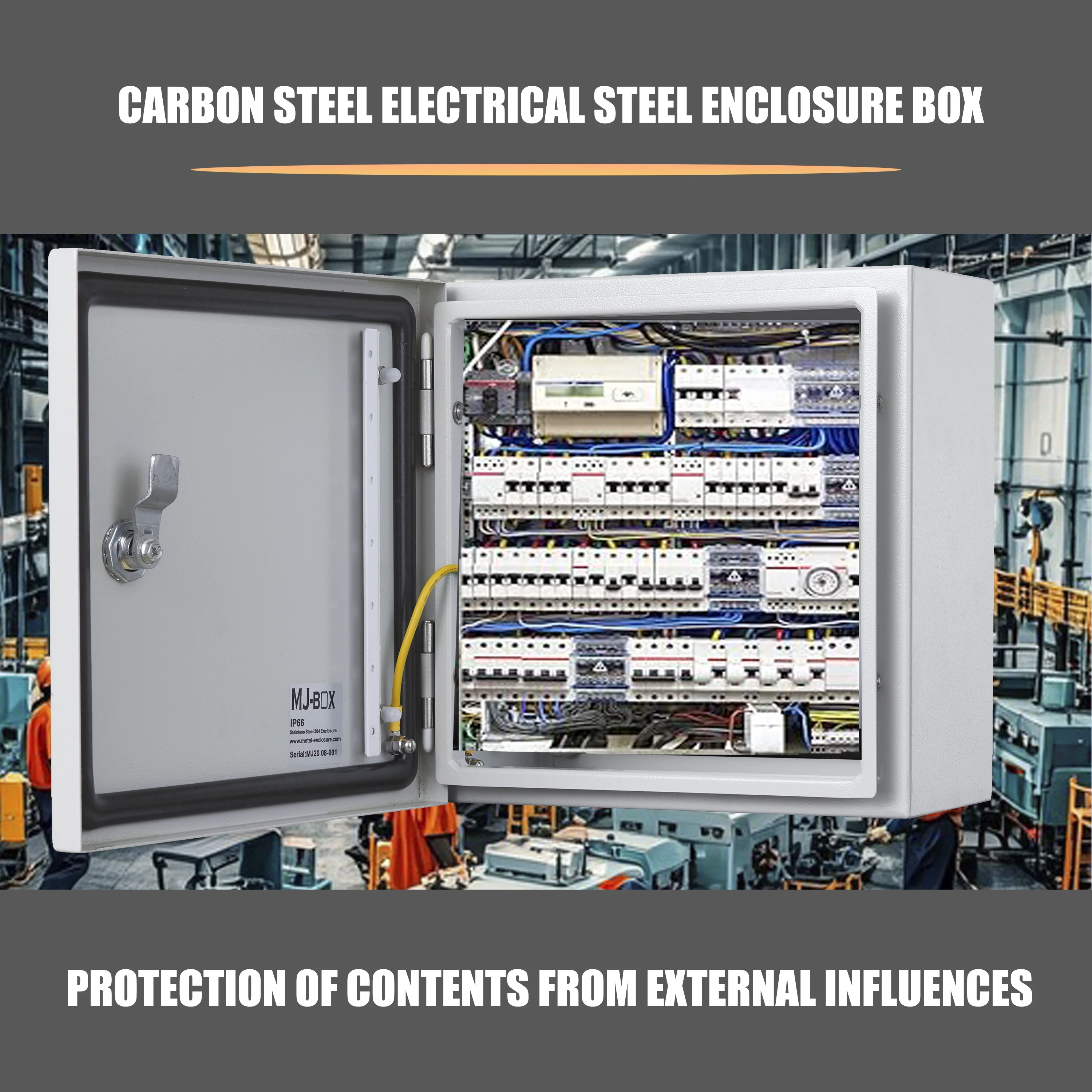 Autovo 16 x 16 x 8 In Carbon Steel Electrical Enclosure Box Waterproof  IP66 Wall Mount Junction Box with Mounting Plate