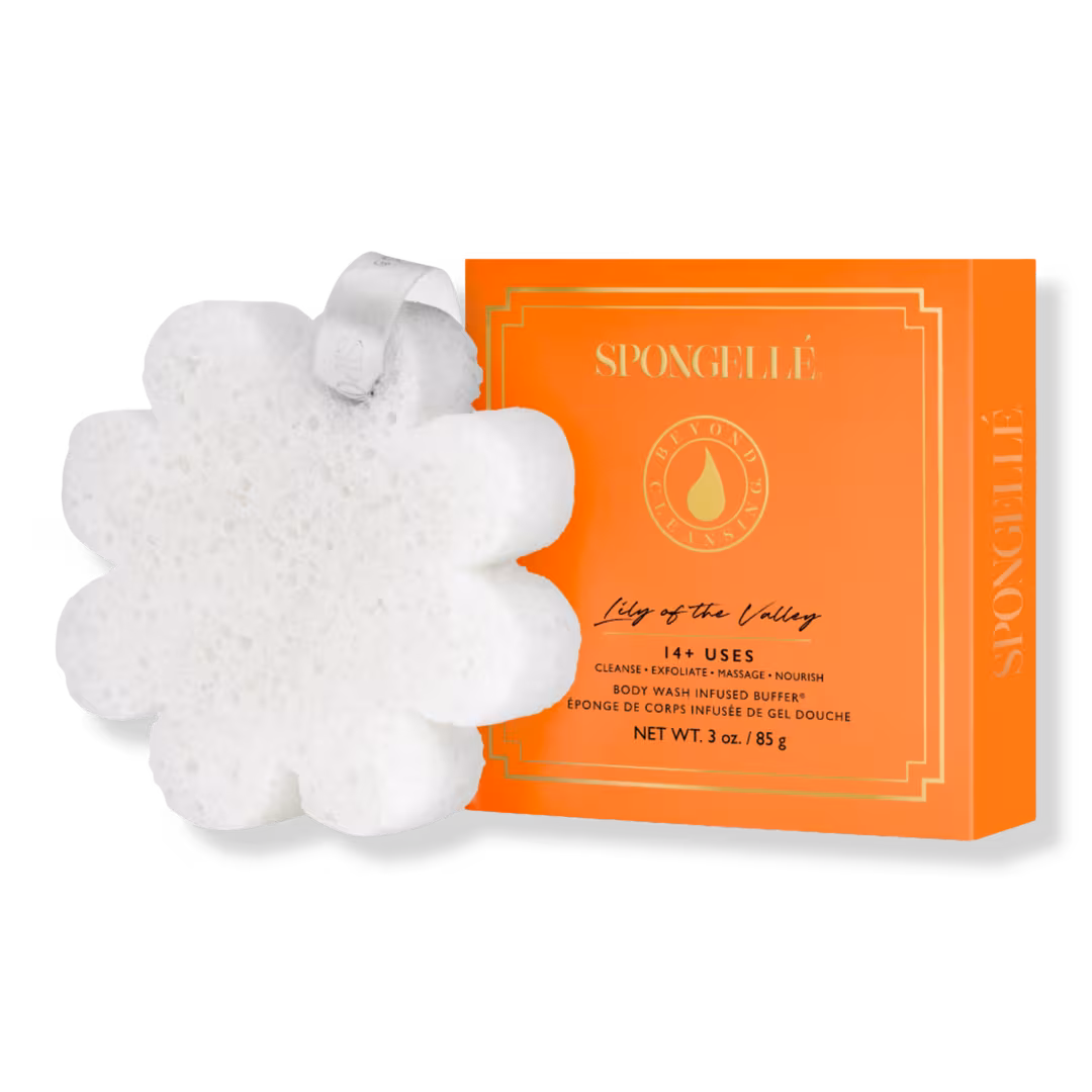 SPONGELLE  Lily Of The Valley Boxed Flower Body Buffer | Body Wash Infused Buffer