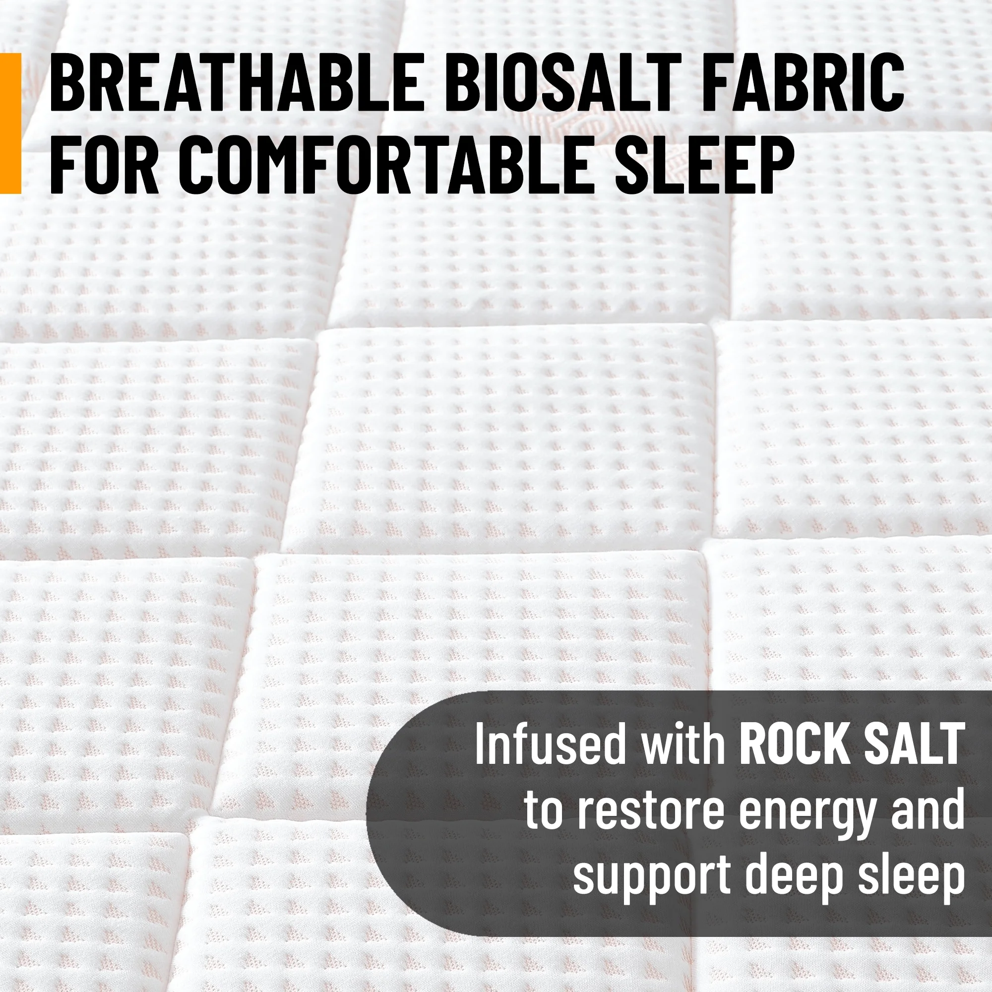 Ottomanson Full 12" Hybrid Mattress Rock Salt Infused Medium-Firm Bed in a Box, Pocket Coils, CertiPUR-US