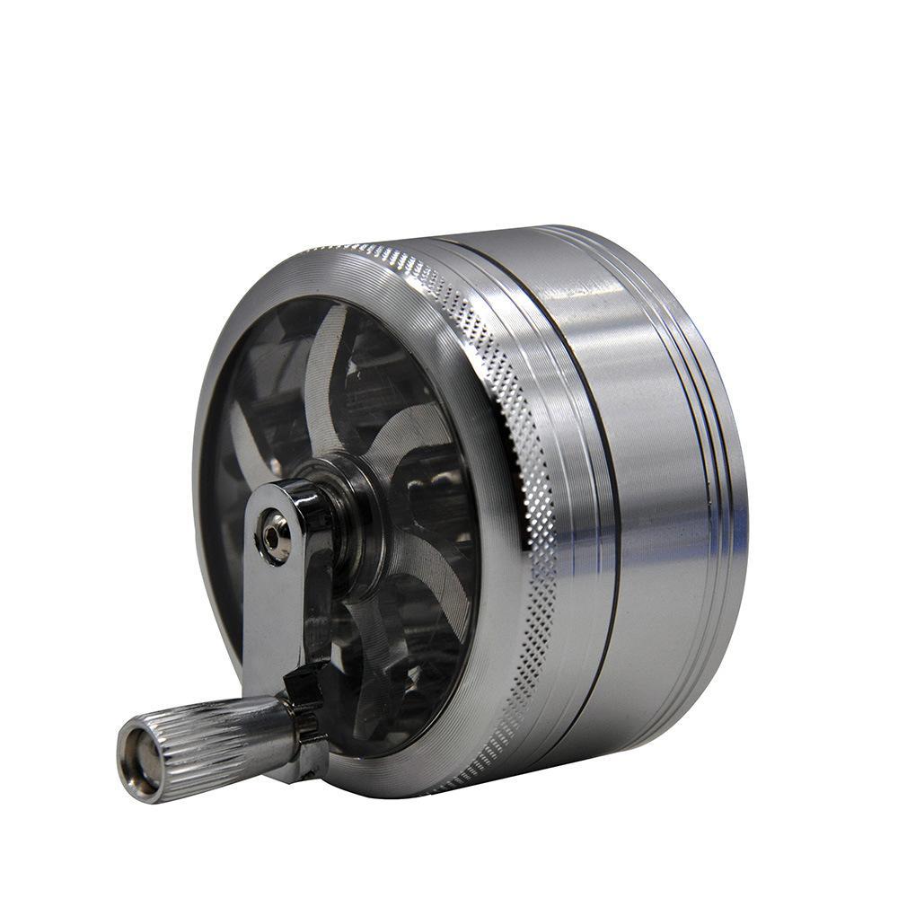 Crank Herb Grinder With Handle 3 Layer 63mm (3 Color)