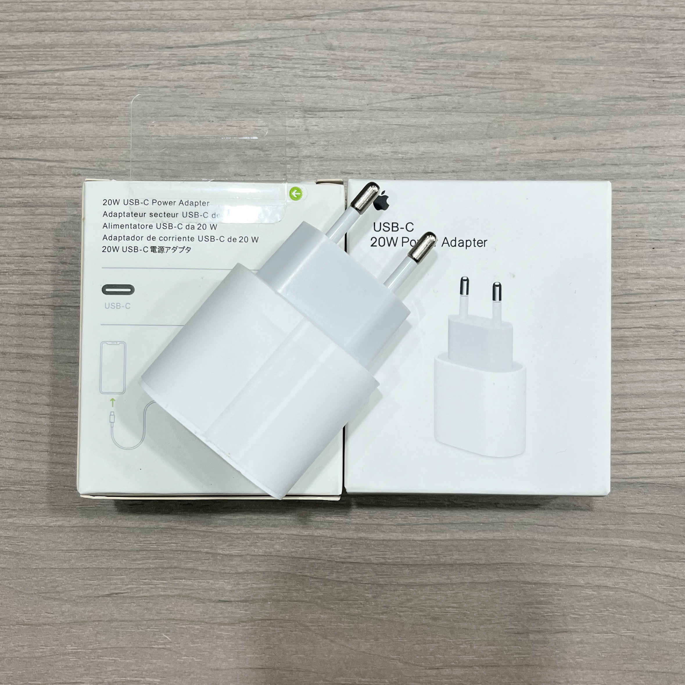 Apple 20W USB-C Fast Charger EU Plug, 1:1 Replica Wall Charger for iPhone, Complete Packing With Valid Serial Number