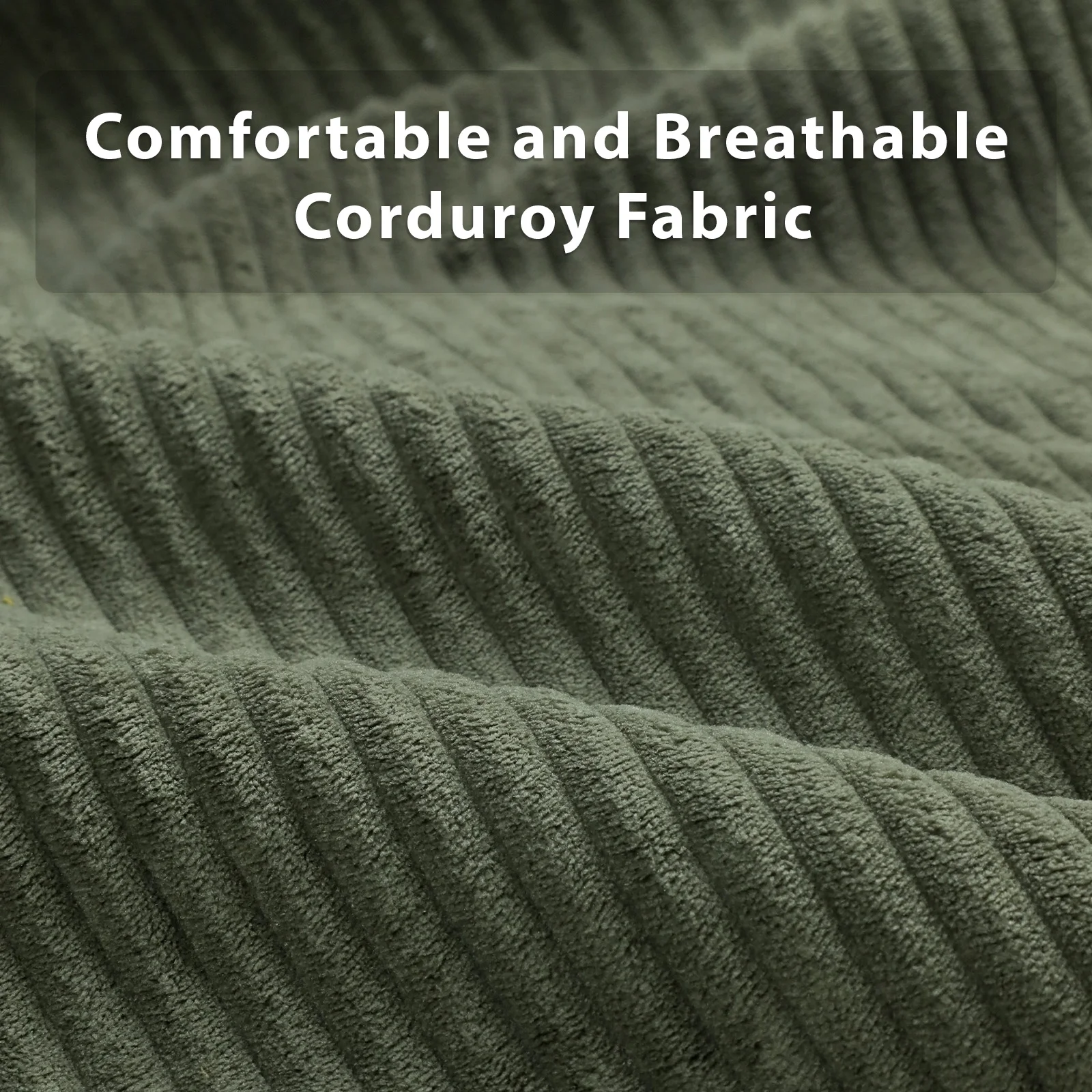 NYBOPAVIS 69" Futon Convertible Sofa Bed, Corduroy Loveseat Sofa Couch for Small Space Green