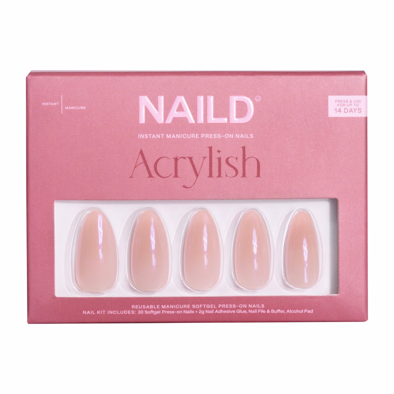 Glazed Rose almond long Softgel Press On Nails
