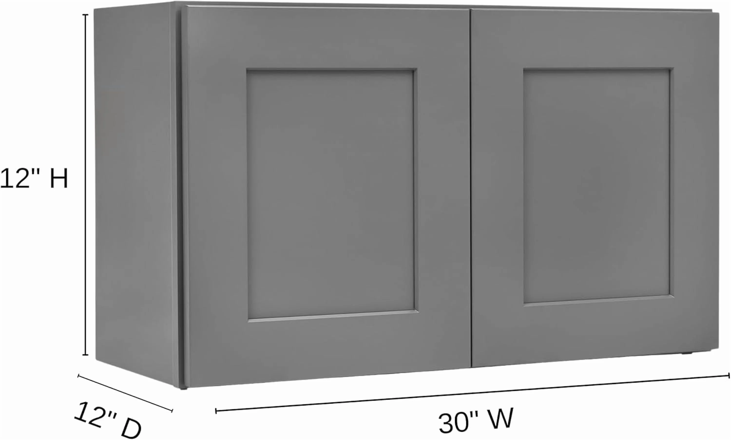 Gray Shaker Wall Cabinet - Ready to Assemble, Perfect for Kitchen, Laundry, Garage or Bathroom Storage - 30
