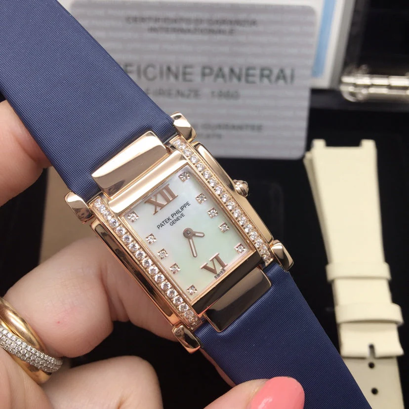 PATEK Watch Twenty-Four 25mm Pink Gold Blue Strap
