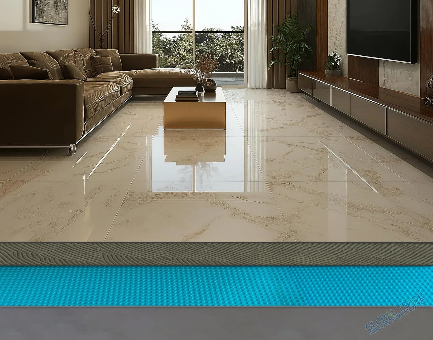 Uncoupling Waterproofing Membrane Roll, 54 Sq Ft (3.3 Ft x 16.4 Ft), 1/8'' Anti-Fracture Mat, Crack Isolation Flooring Underlayment for Bathroom Floor Tile, Subfloor