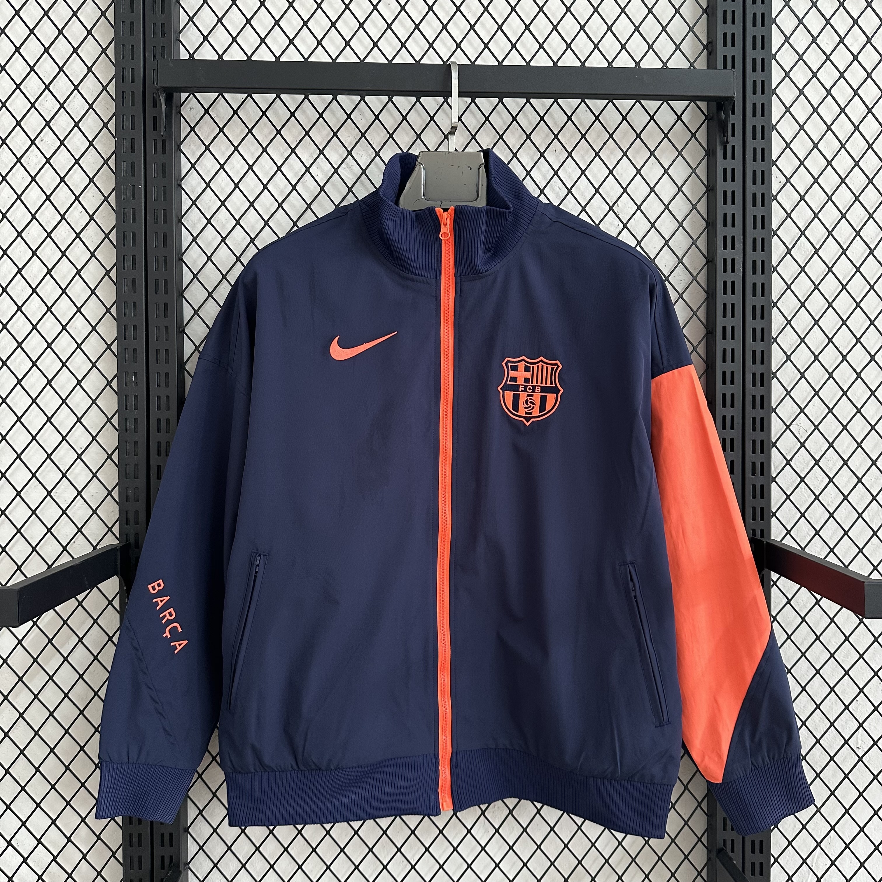 25-26 Basarona Blue with Orange Waterproof Training Windbreaker