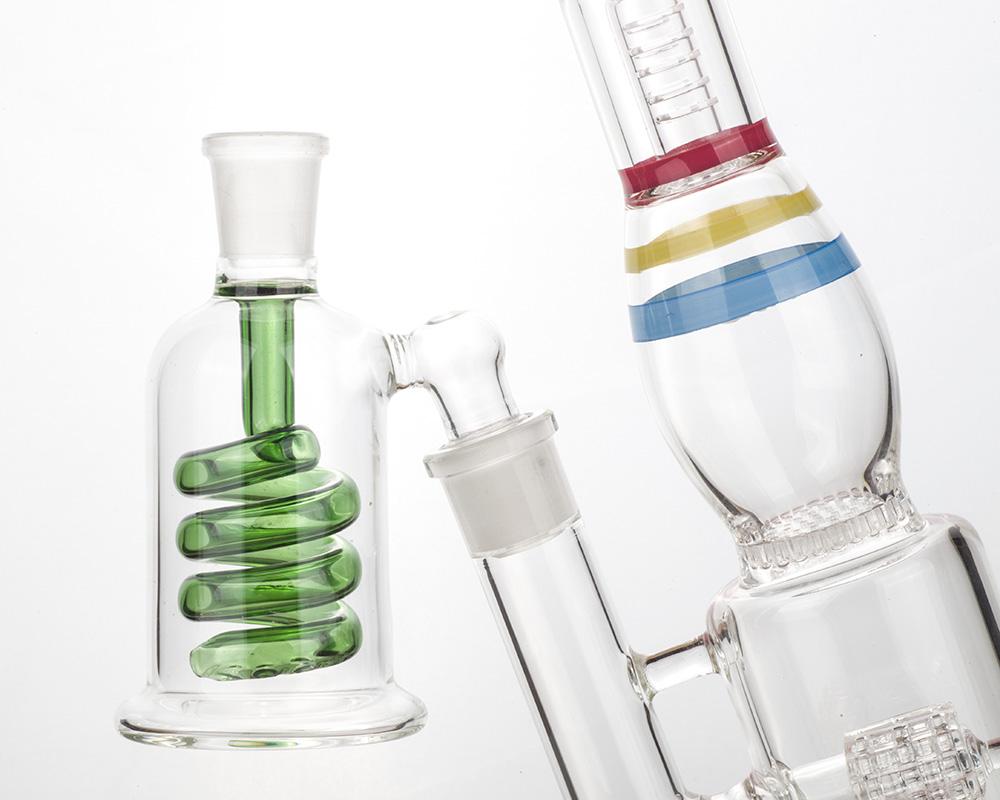 Spiral Perc Glass Ash Catcher
