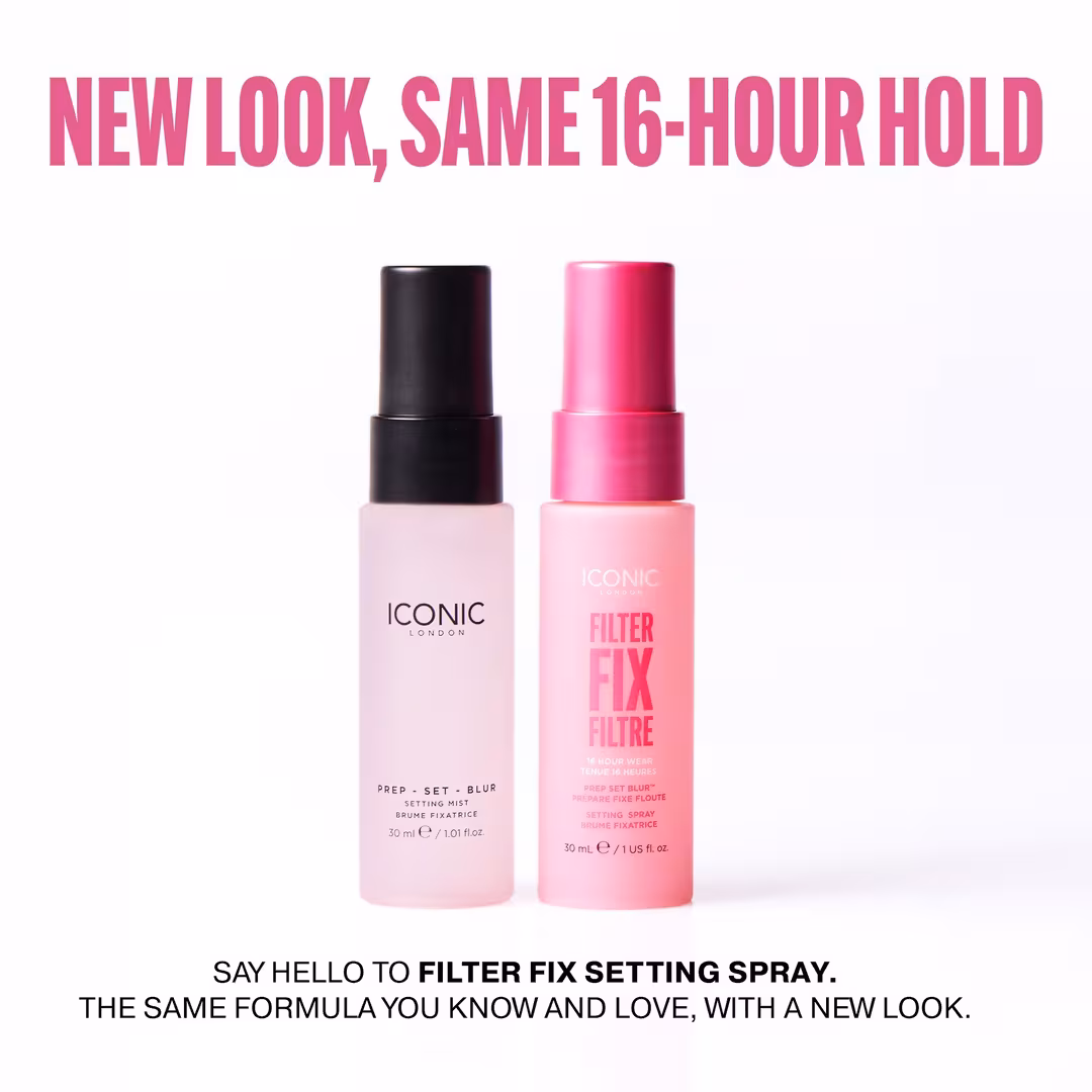 ICONIC LONDON  Mini Filter Fix Prep Set Blur Setting Spray