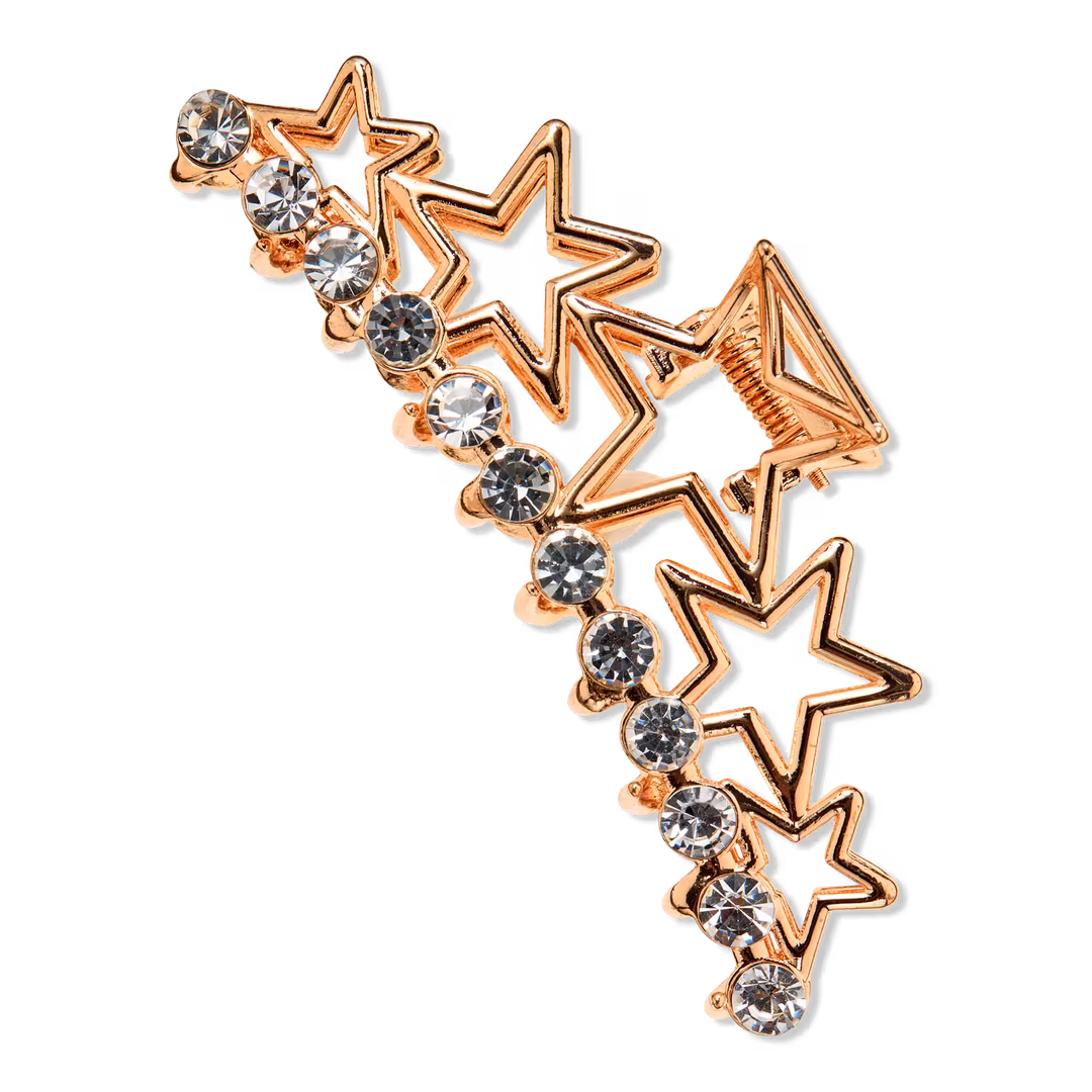 Conair Accessories  Metal Gold Star Claw Clip with Clear Stones