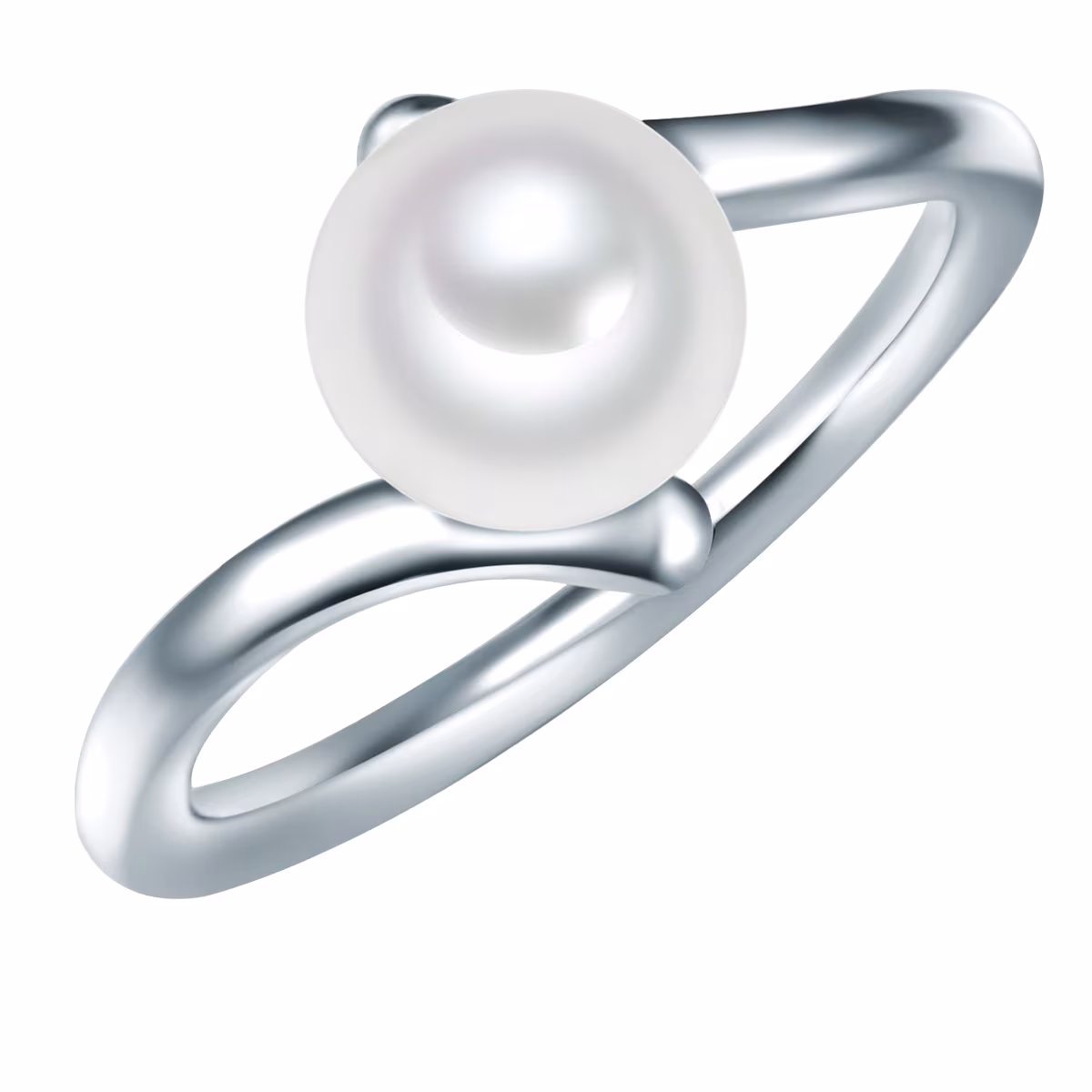 Ring aus Sterling Silber in silber mit Süßwasser-Zuchtperle
