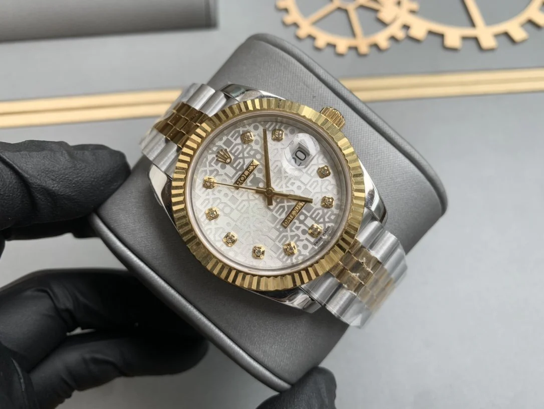 Rolex Watch DATEJUST 41 TWO-TONE GREY DIAL DIAMOND NUMERALS