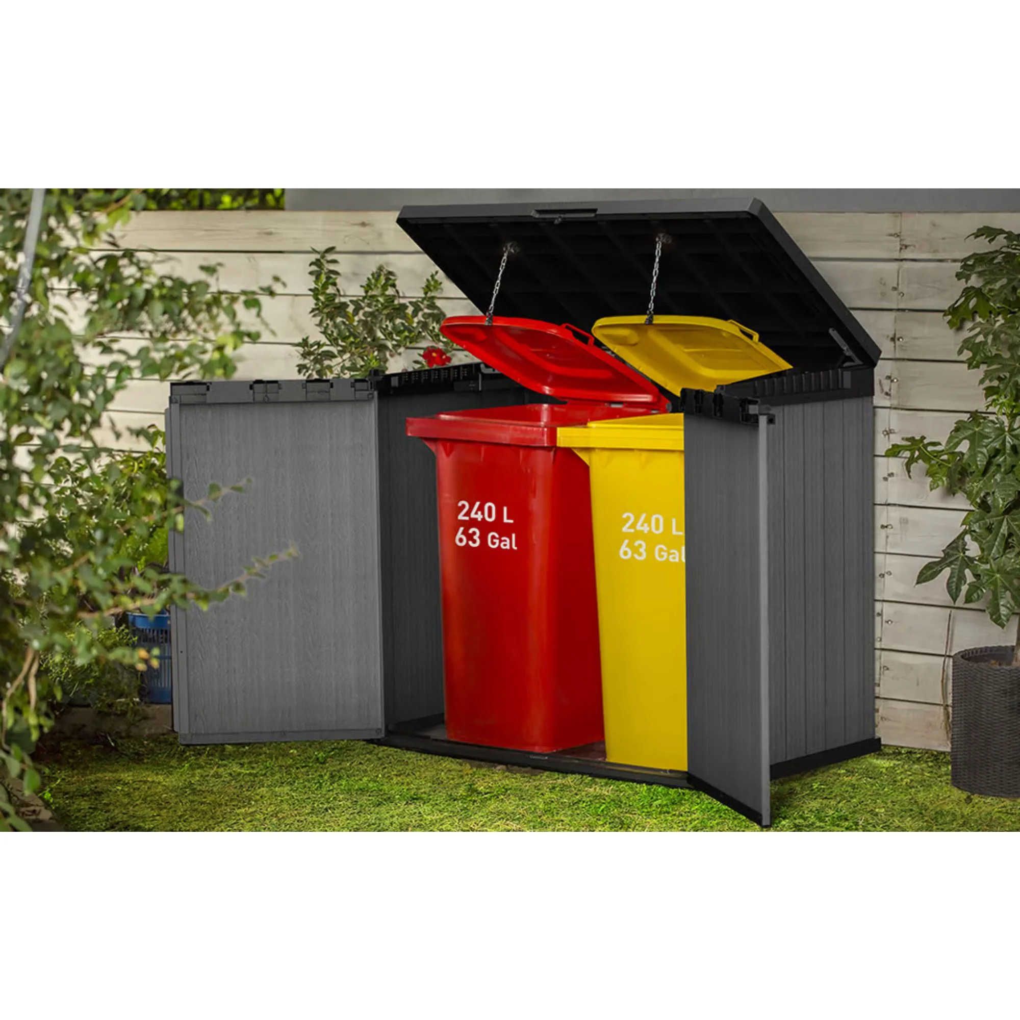 Keter Outdoor Storage Shed, Durable Resin, Compact & Portable, Store-It-Out Darwin, Grey