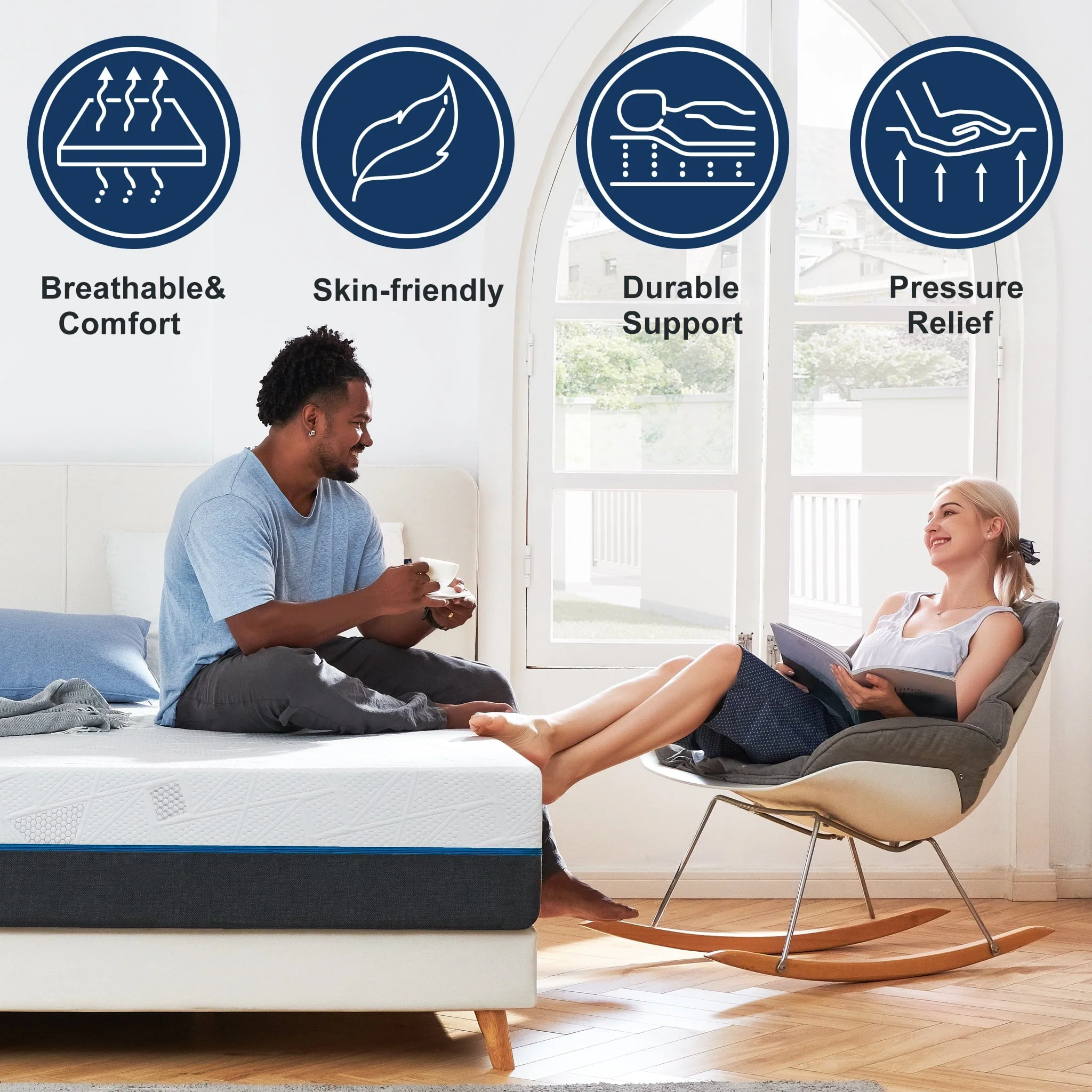 Queen Mattress, Madinog 12" Queen Size Memory Foam Mattress in a Box
