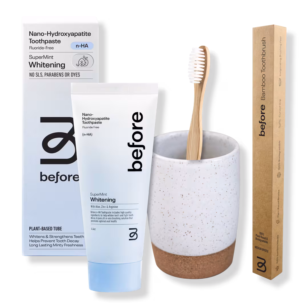 Before Oral Care  Before Bathroom Makeover with White Cup