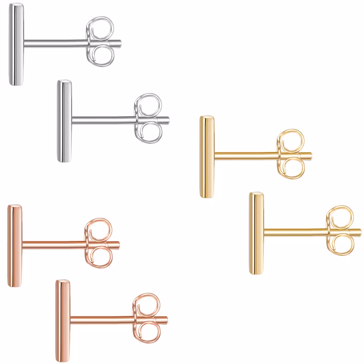 Ohrstecker Sterling Silber in Silber/Gelbgold/Roségold
