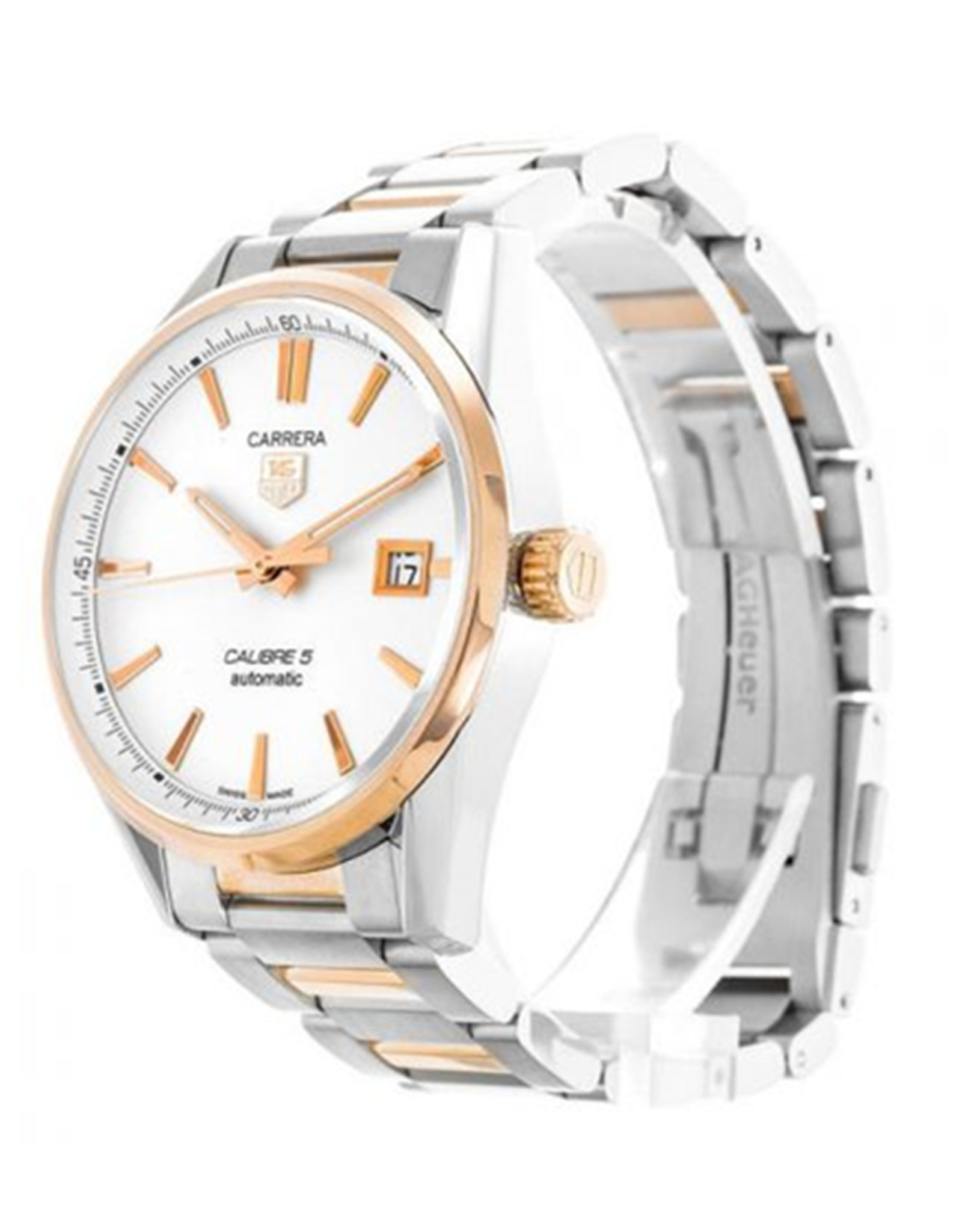 Replica Tag Heuer Carrera Rose Gold Steel Men's Watch WAR215D.BD0784 39MM