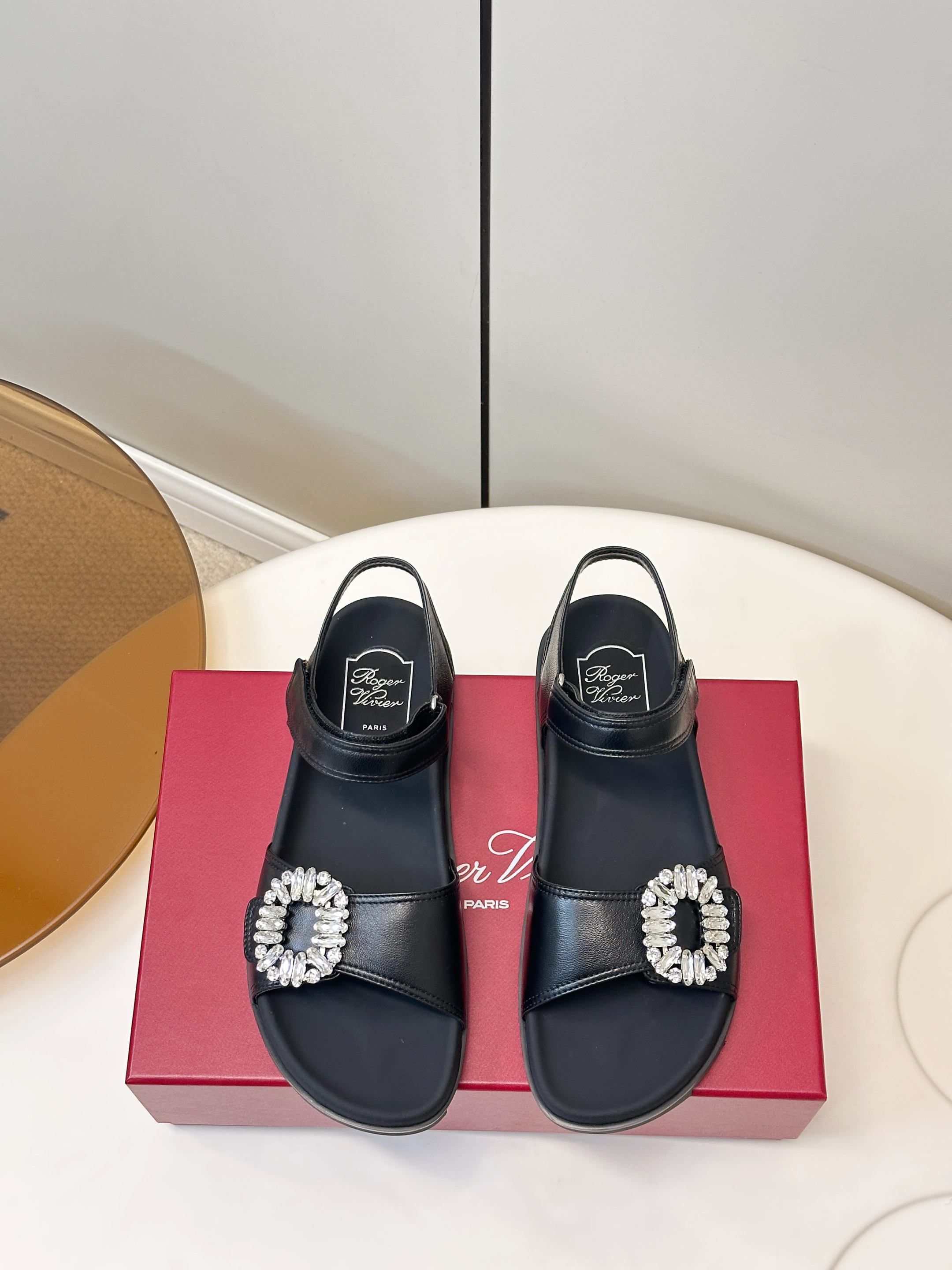 Roger Vivier Diamond-Studded Platform Sandals