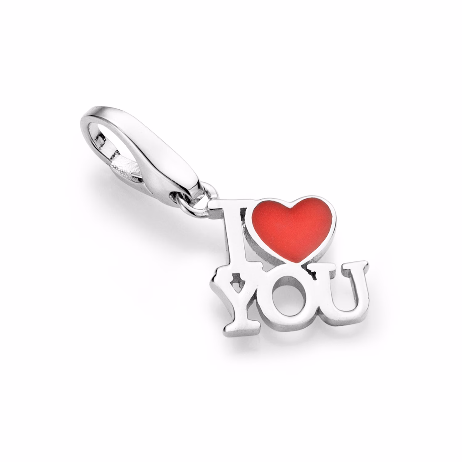 Charm Schriftzug I love you, Silber 925