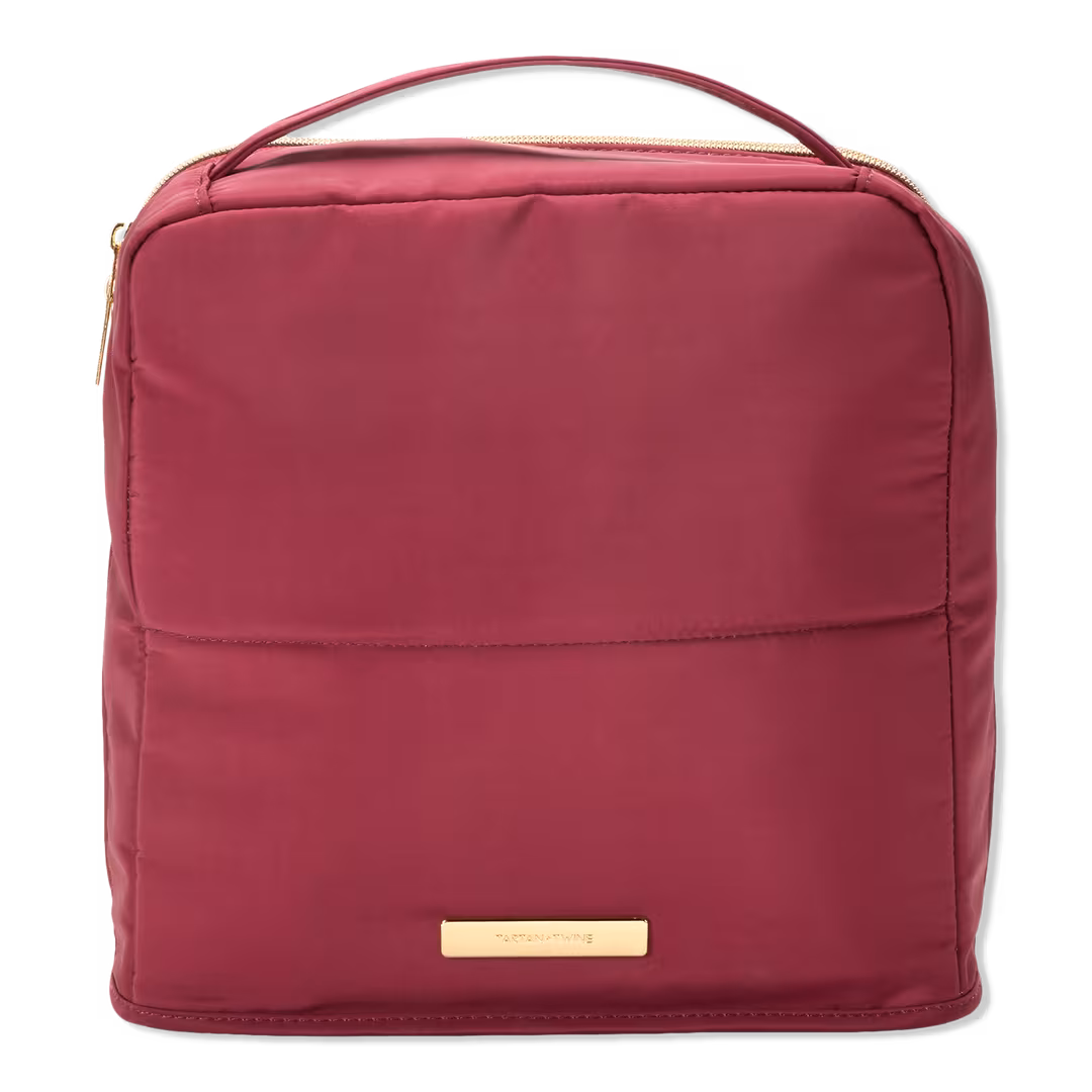 Tartan + Twine  Burgundy Makeup Stand-Up Bag