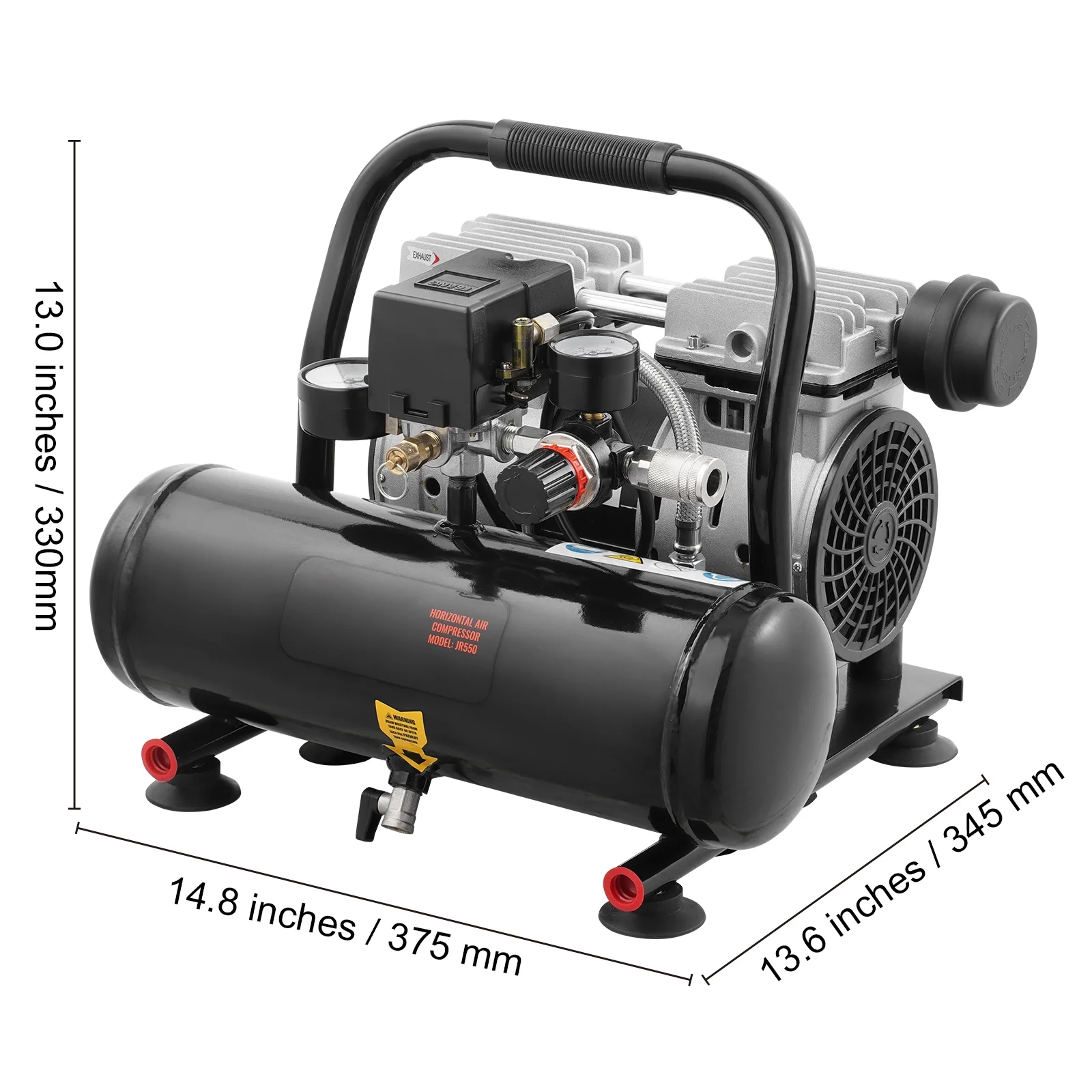 KFFKFF Air Compressor with 1 Gallon Steel Tank, 1HP, 1.5 CFM at 90PSI & Max Pressure of 120PSI, Oil-Free Operation, 78dB Low Noise Level, Ideal for Automotive Maintenance, Tire Inflation