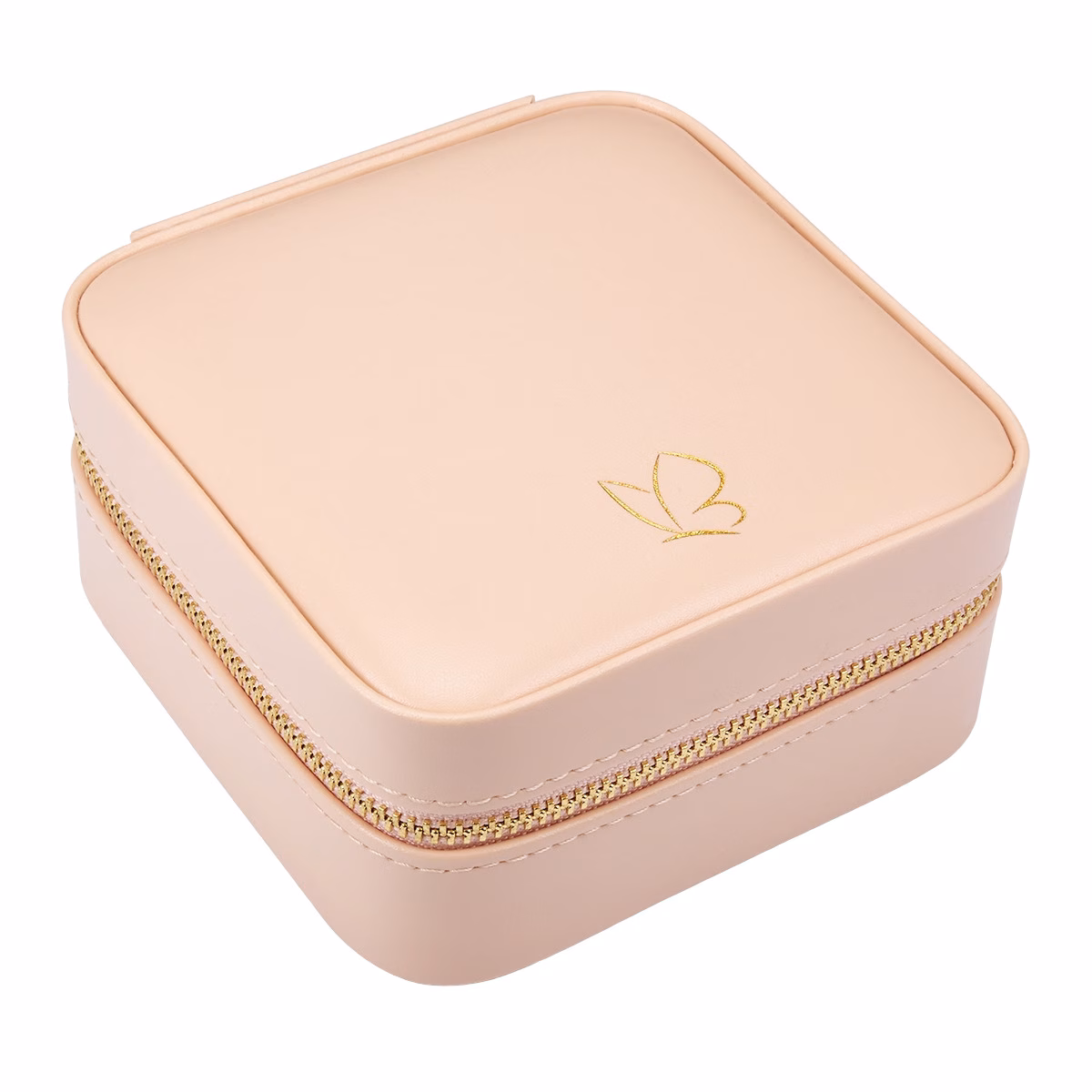 Reisetäschchen aus Kunstleder in pink-orange