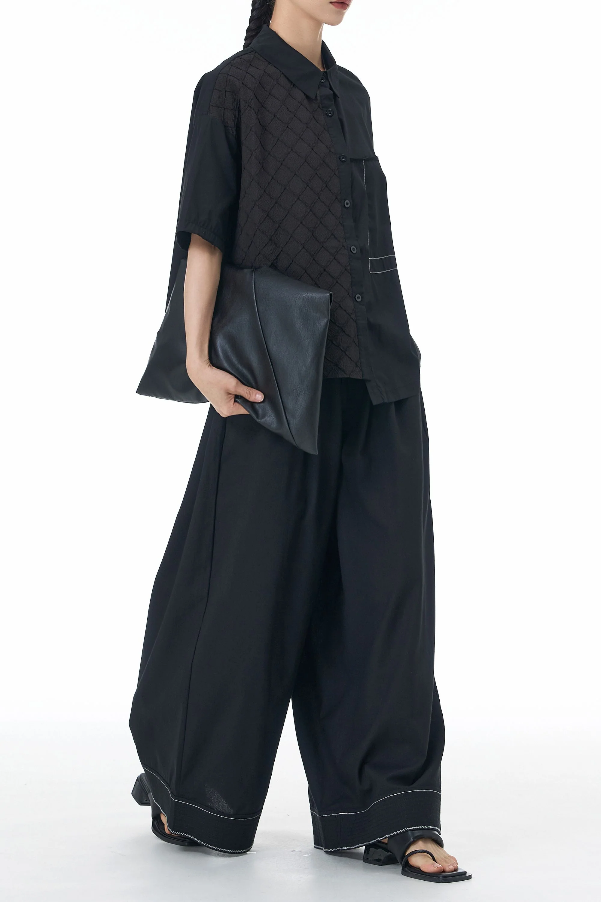 Cotton Textured Black Coord Set