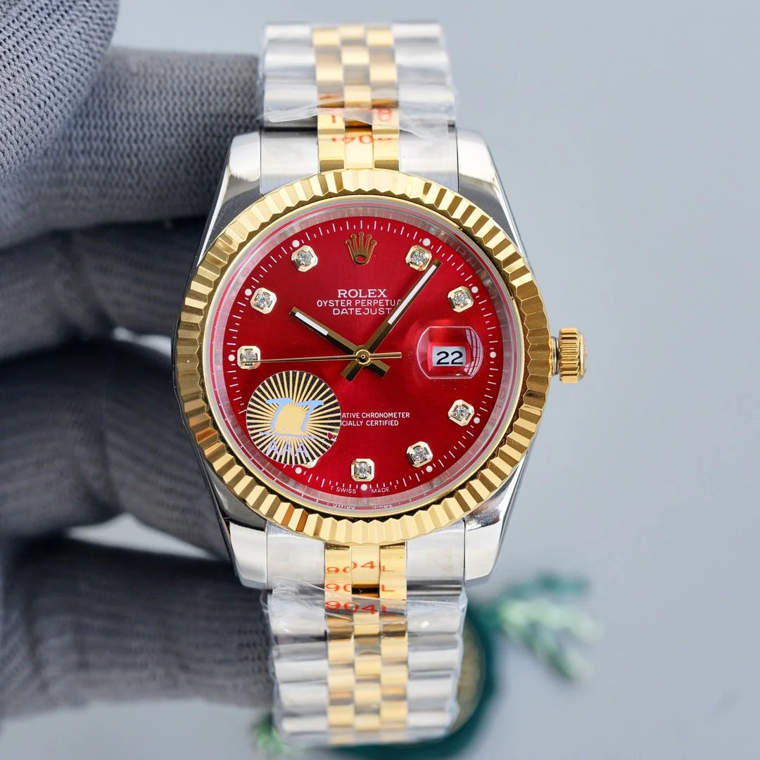 Rolex Watch DATEJUST 41MM TWO-TONE RED DIAL JUBILEE BRACELET Watch