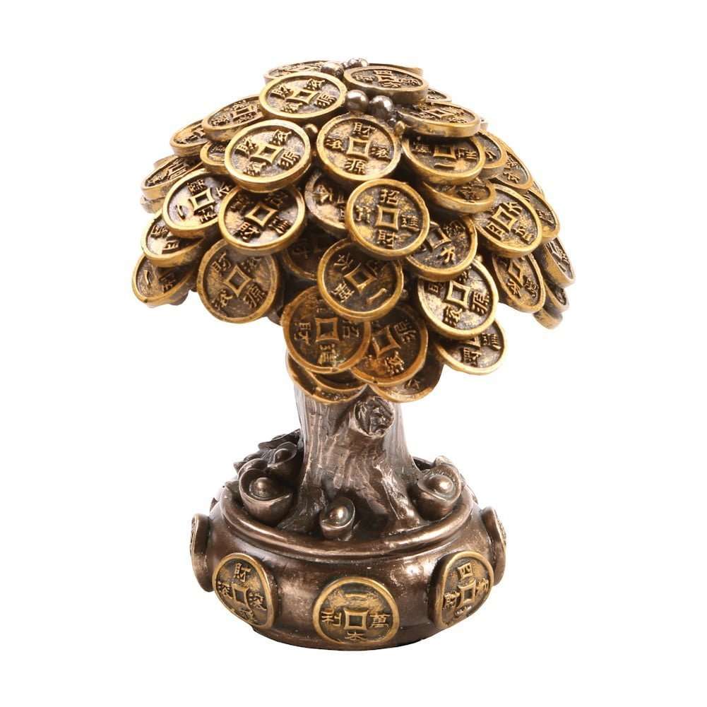 Feng Shui Bronze Golden Money Coin Prosperity Tree Home Decoration Gift