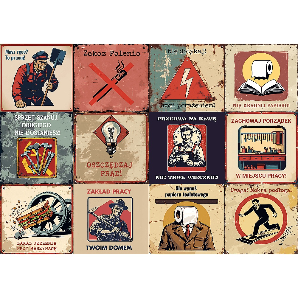 Puzzle Premium Plus Quality 1000 El. Retro Plakaty