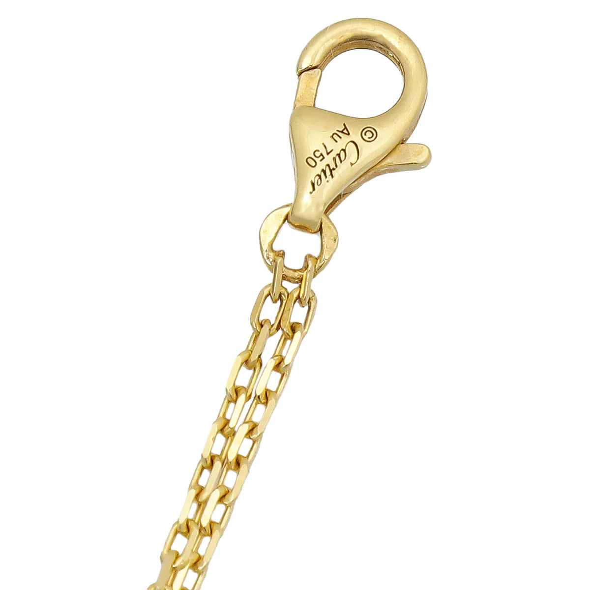 Cartier 18K Yellow Gold 2 Diamond Love Chain Bracelet