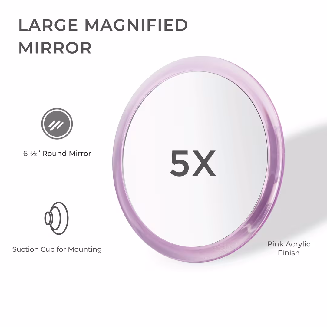 Zadro  Wall Mounted Shower Mirror with 5X & Suction Cups