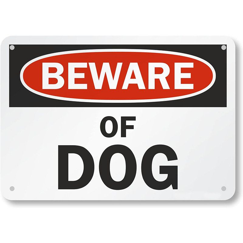 New cross-border product: Beware of Dog Sign, warning sign for home decoration, reflective sign