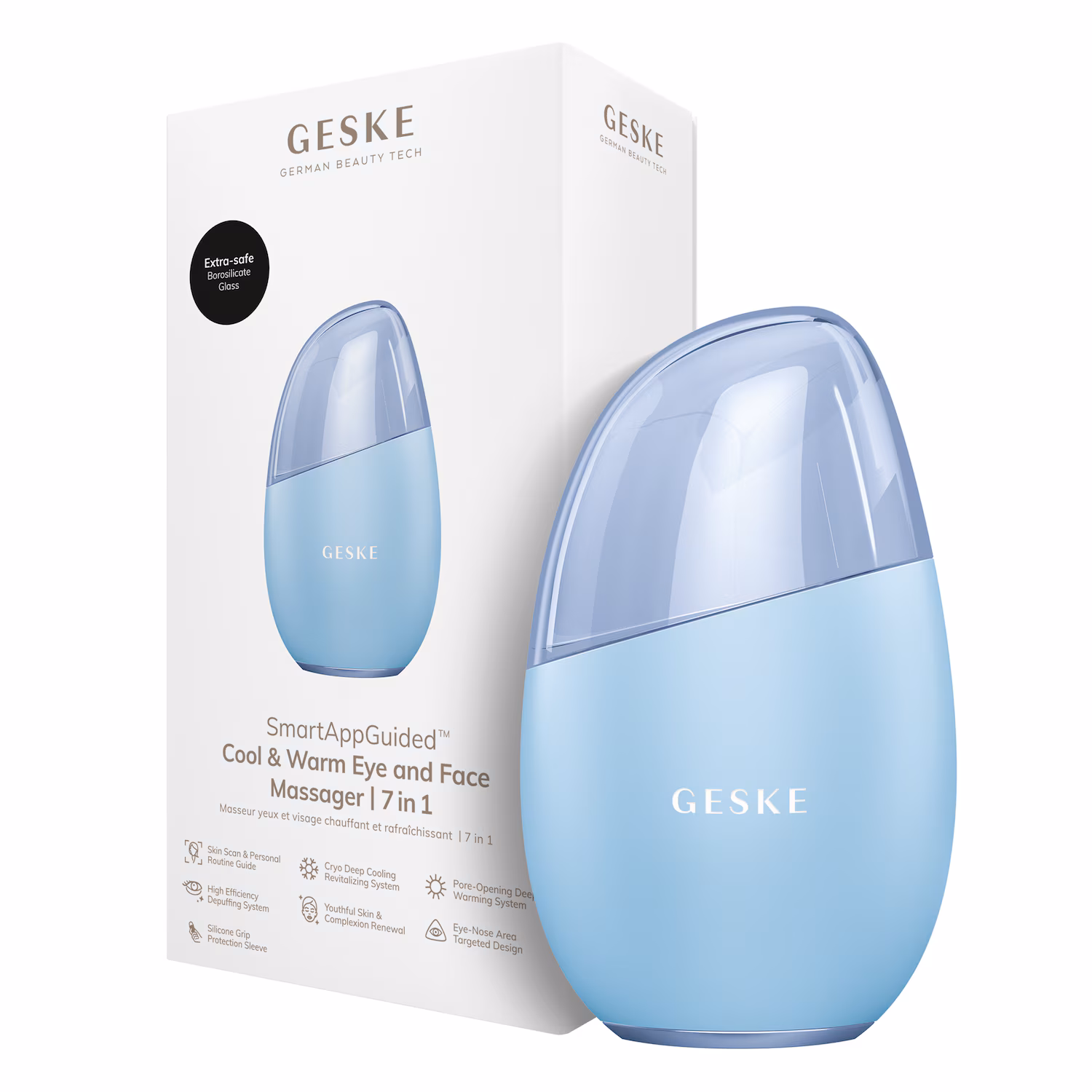 GESKE SmartAppGuided™ Cool & Warm Eye & Face Massager | 7 in 1