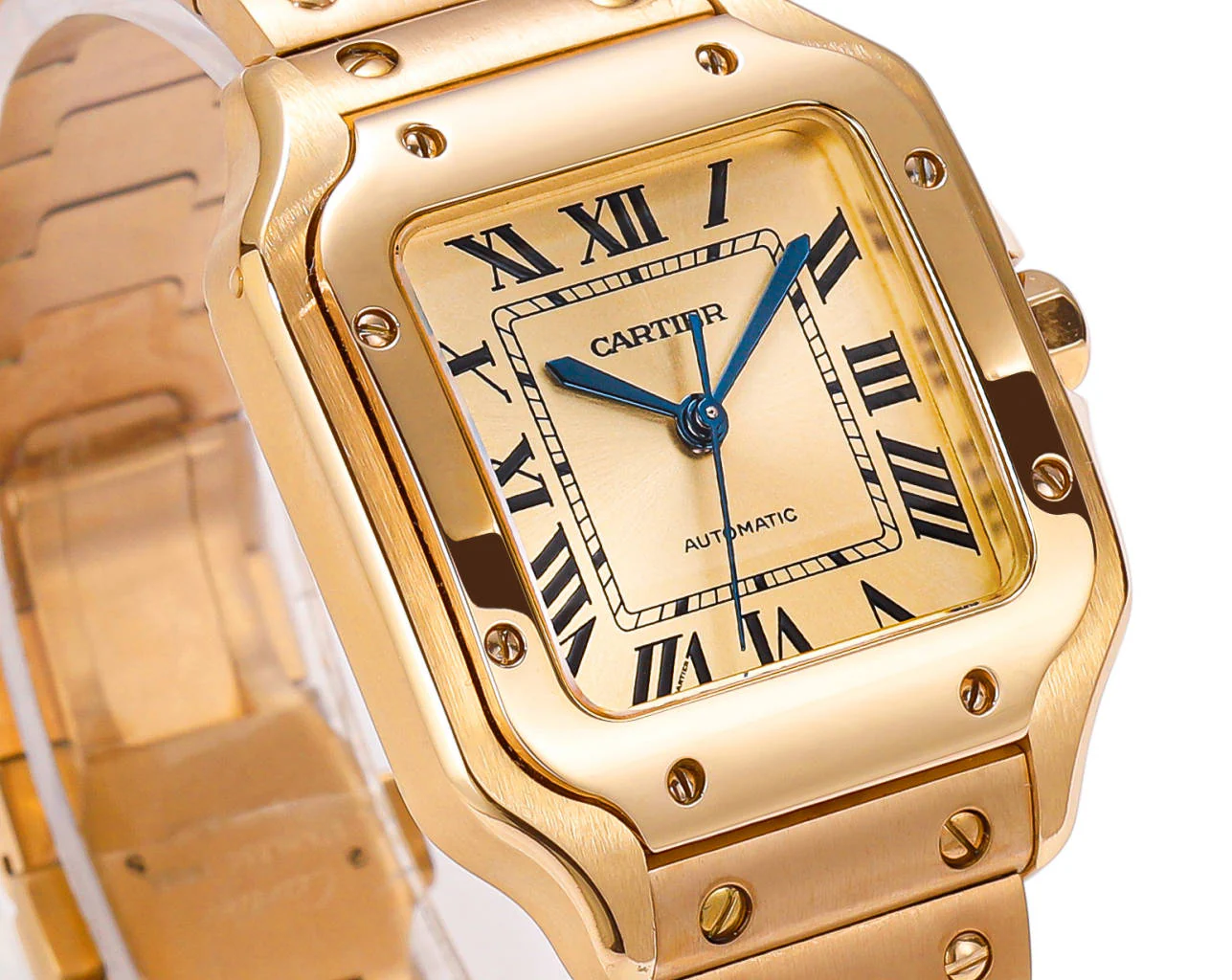 CARTIER Watch SANTOS LADY 35.1MM GOLD CASE GOLD DIAL