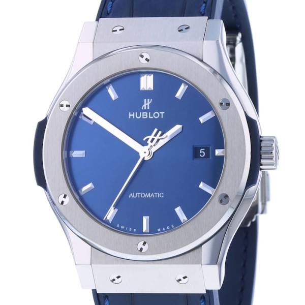 Replica Hublot Classic Fusion Men Automatic Blue Leather Watch 542.NX.7170.LR