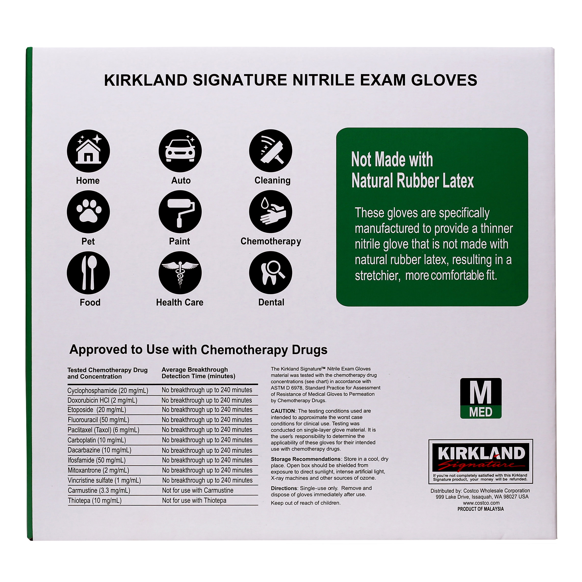 Kirkland Signature Nitrile Exam Gloves, 400-count, Size Medium