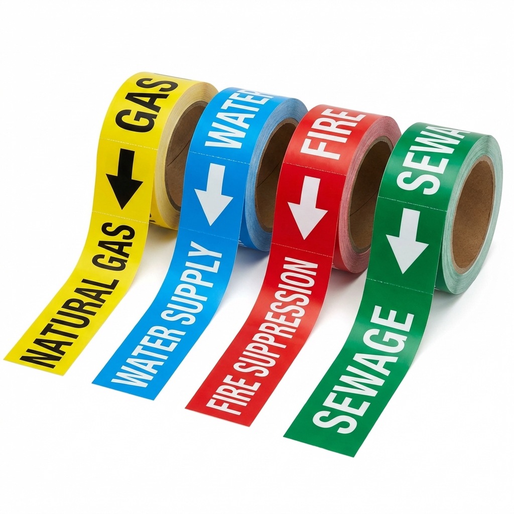 Industrial pipeline marking stickers, national standard pipeline flow direction indicator stickers, arrow labels, reflective film, color rings, waterproof and self-adhesive
