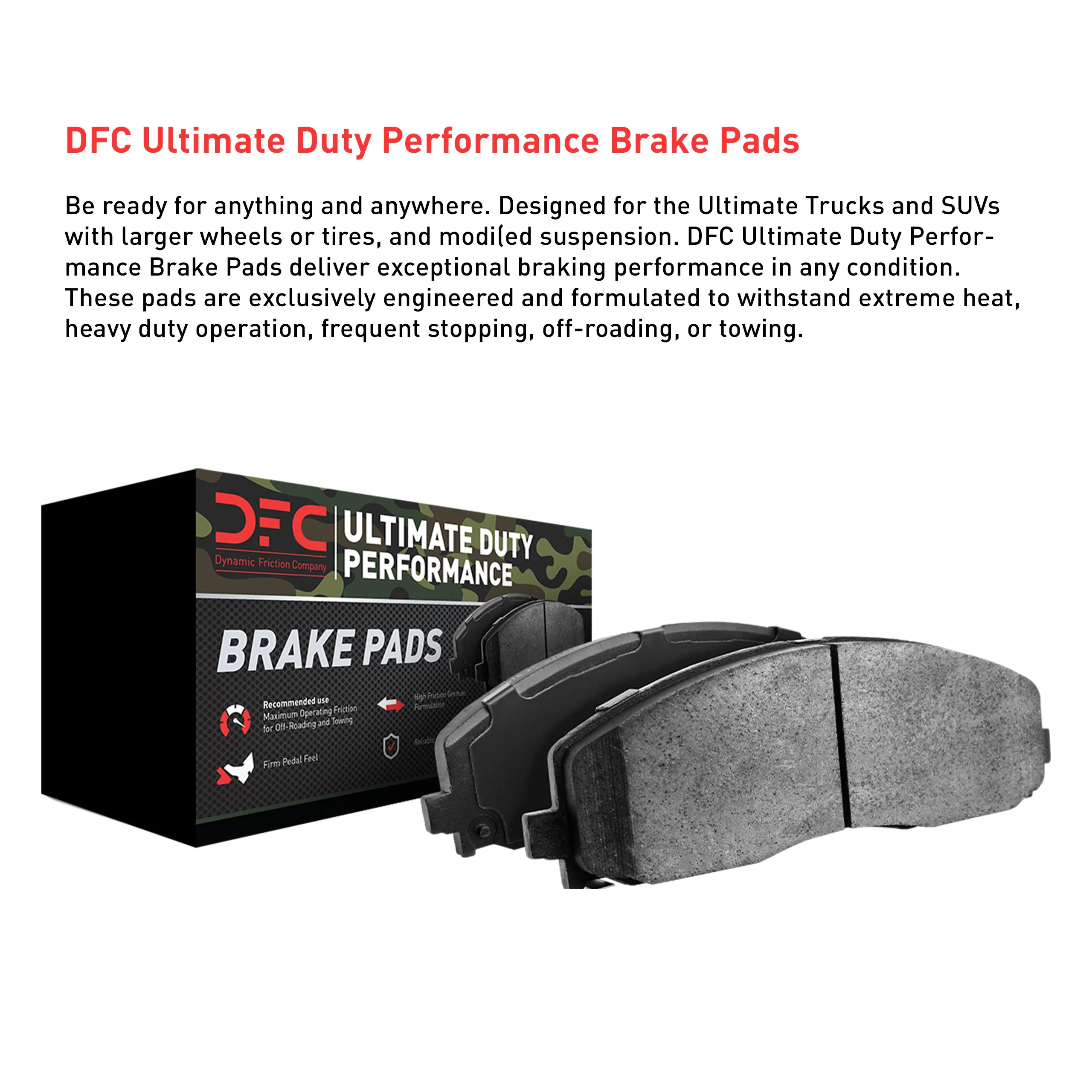 Dynamic Friction Company Front and Rear Brake Rotors with Ultimate Duty Performance Brake Pads includes Hardware - 6414-48051