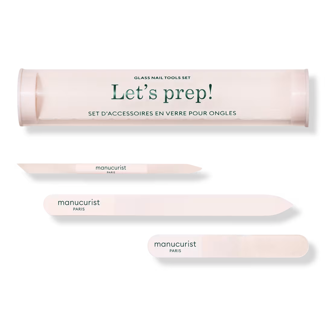 Manucurist  Glass Nail Prep Set - Nail File, Buffer and Cuticle Pusher