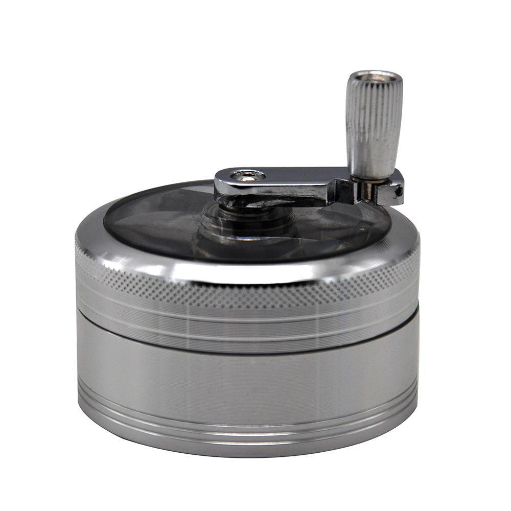 Crank Herb Grinder With Handle 3 Layer 63mm (3 Color)