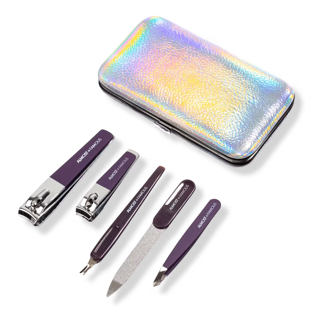 Almost Famous  5-Piece Manicure Kit with Holographic Travel Case