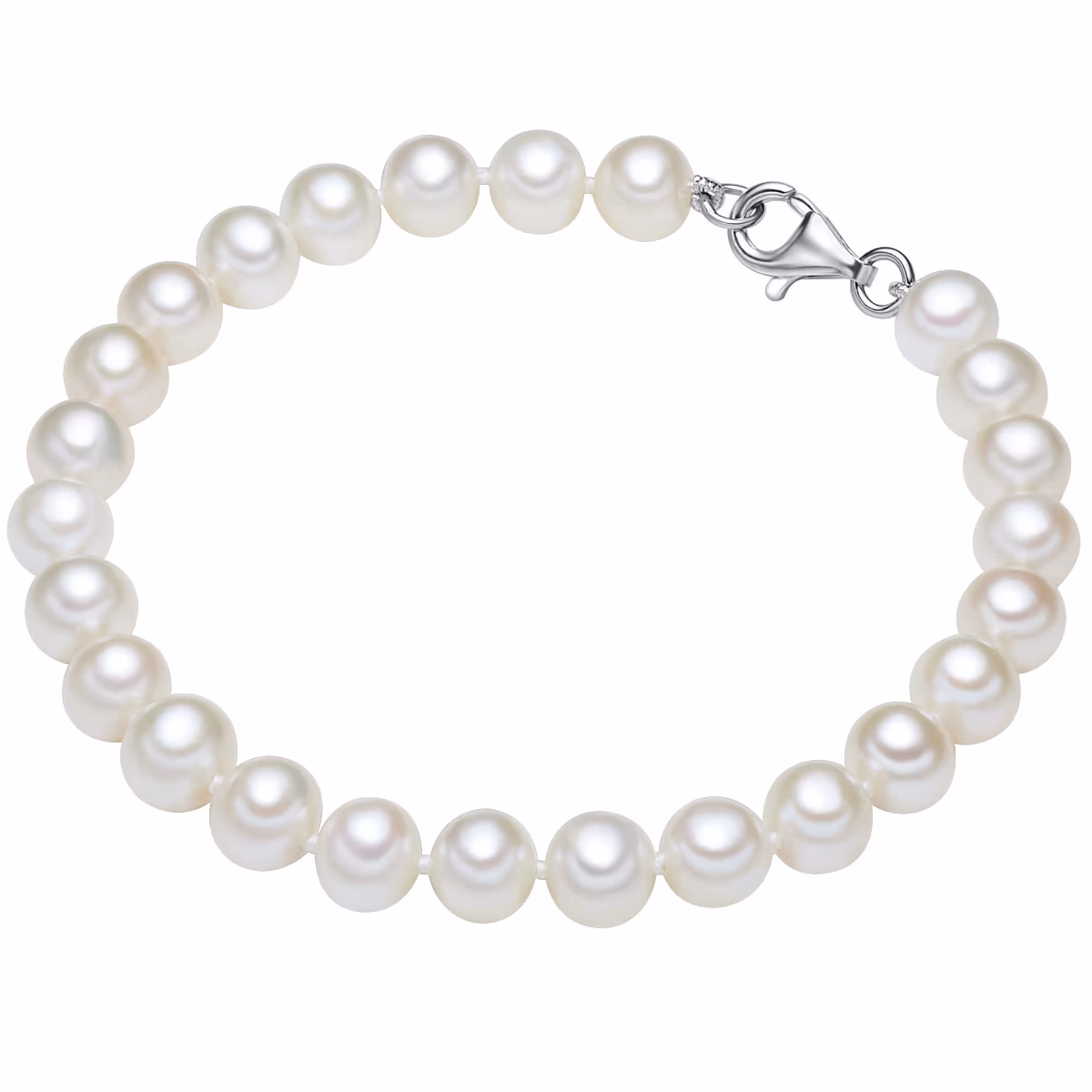 Perlen-Armband aus Sterling Silber in silber mit Süßwasser-Zuchtperle