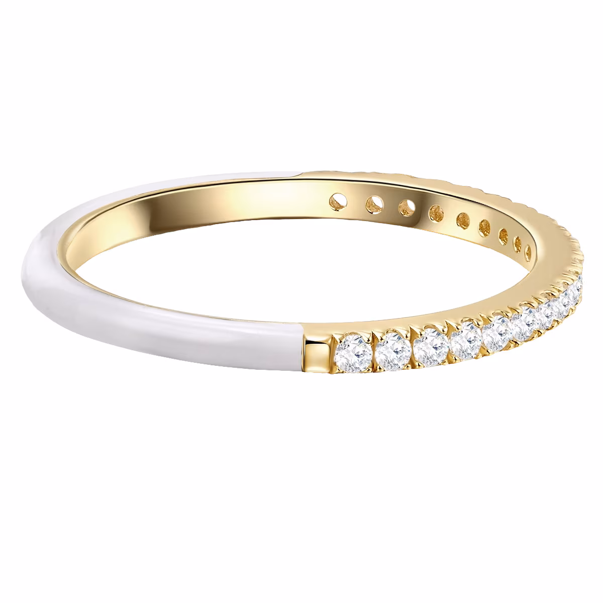 Ring aus Sterling Silber in gelbgold mit Zirkonia