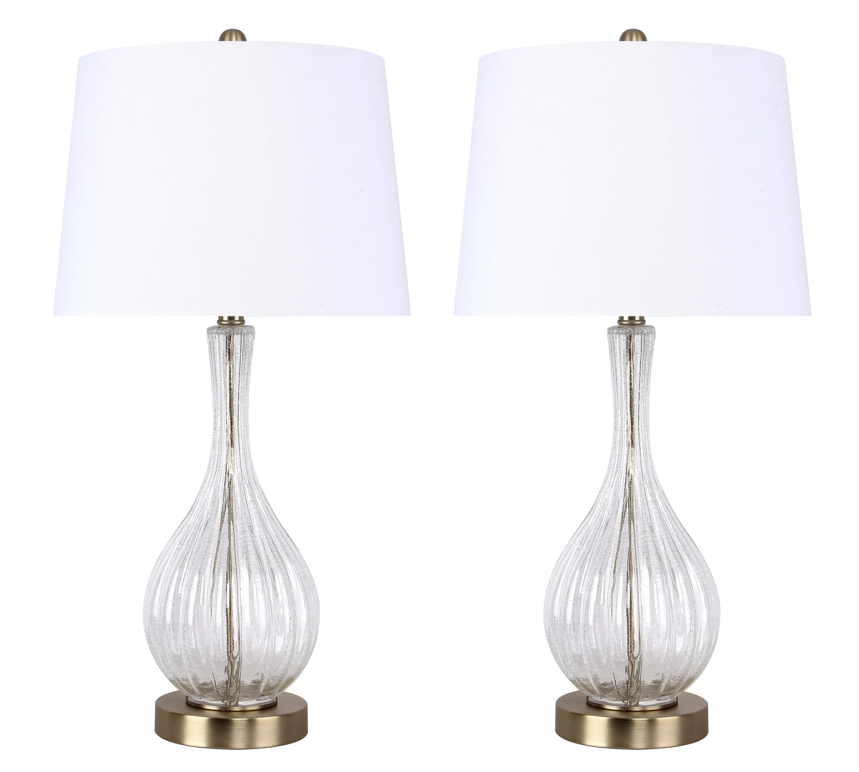 LumiSource Clear Jenny 27" Glass Table Lamp - Set of 2