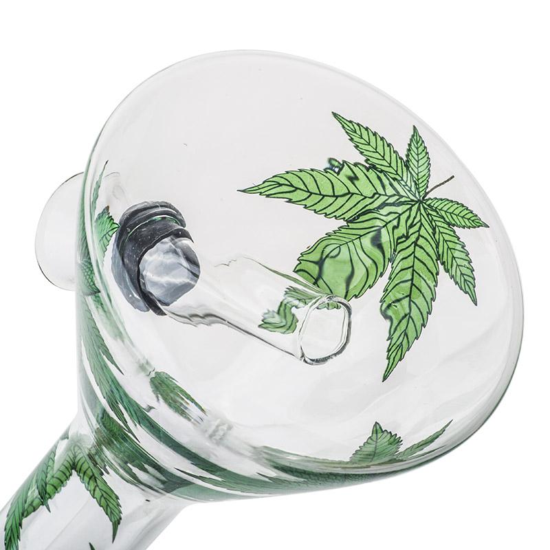 8 Marijuana Leaf Glass Beaker Bong